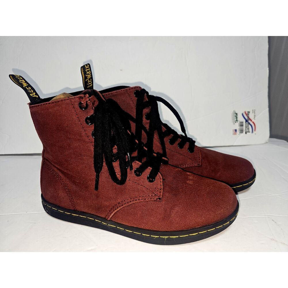 Dr. Martens Women's Rust Red Canvas Heeled Boots